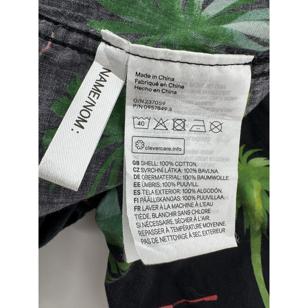 H&M Hawaiian Shirt‎ Men's Size S Floral Tropical Beach Flamingo Palm Tree Aloha - Picture 5 of 9